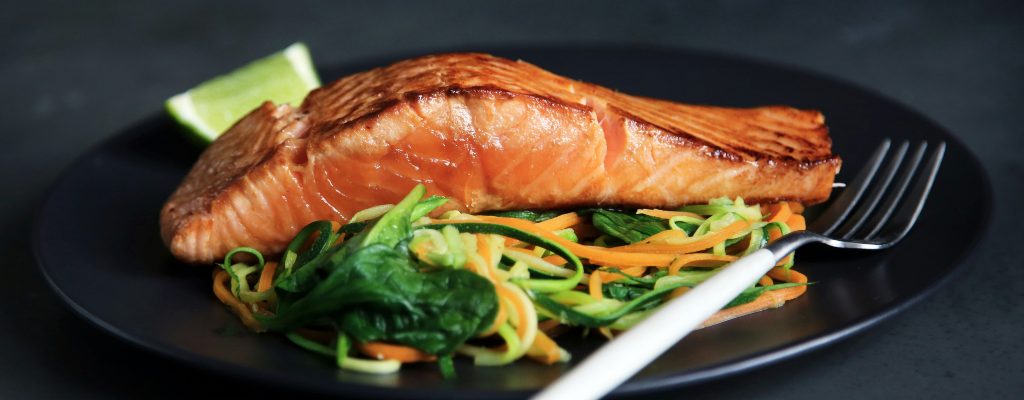 salmon dish. Suggested to help female fertility